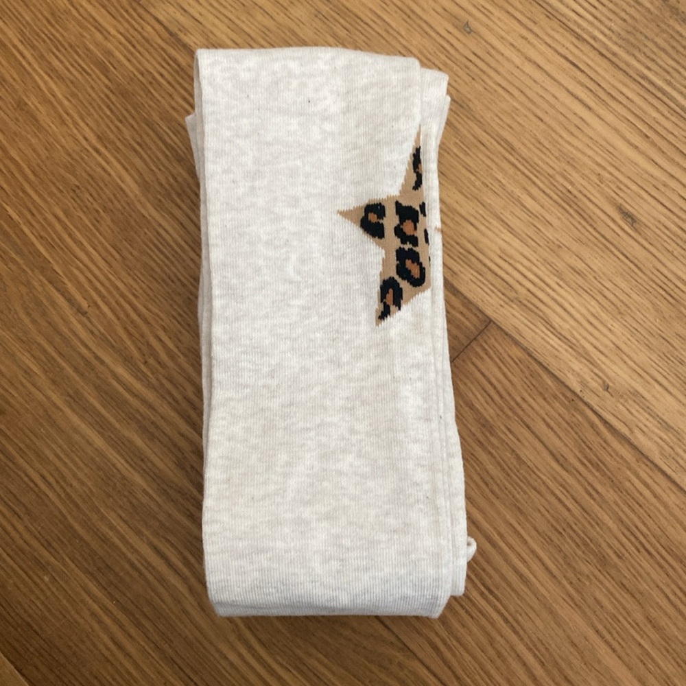 New GAP Girl Kids Leopard Star Tights Size L 10-12